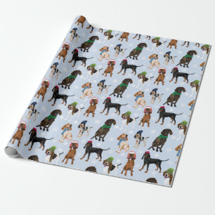 Coonhounds Hellblau Geschenkpapier