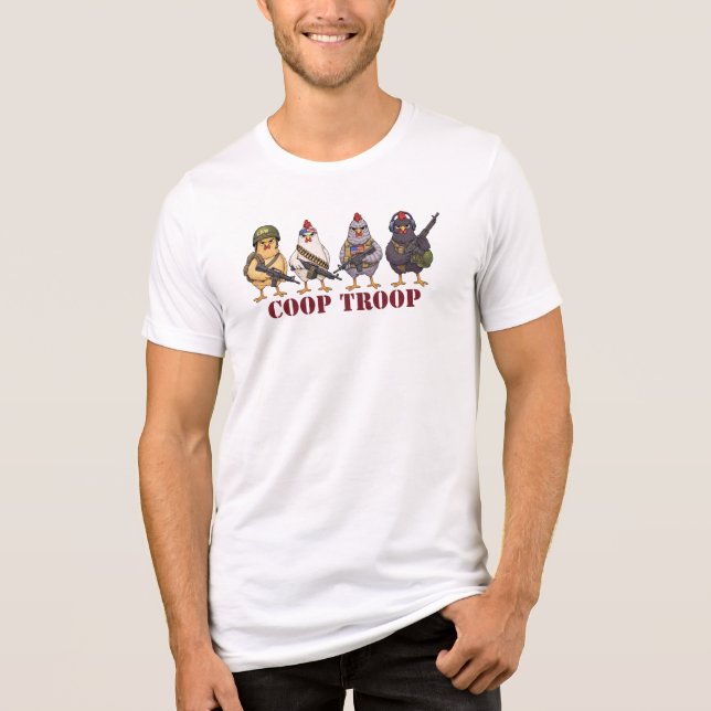 Coop Troop Funny 4th of July Military Hens  Tri-Blend Shirt (Vorderseite)