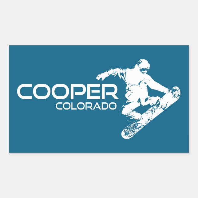 Cooper Colorado Snowboarder Rechteckiger Aufkleber (Vorderseite)