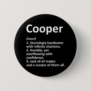 Cooper Definition Personalisiert Name Funny Birthd Button