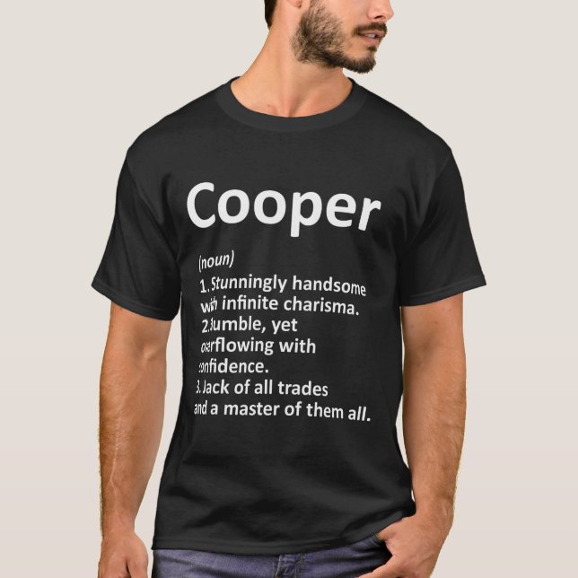 Cooper Definition Personalisiert Name Funny Birthd T-Shirt (Vorderseite)