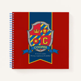Cooper-Name bedeutet Wappen-Rot-Blau-Notebook Notizbuch