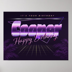 Cooper Vorname lila retro Geburtstag Poster