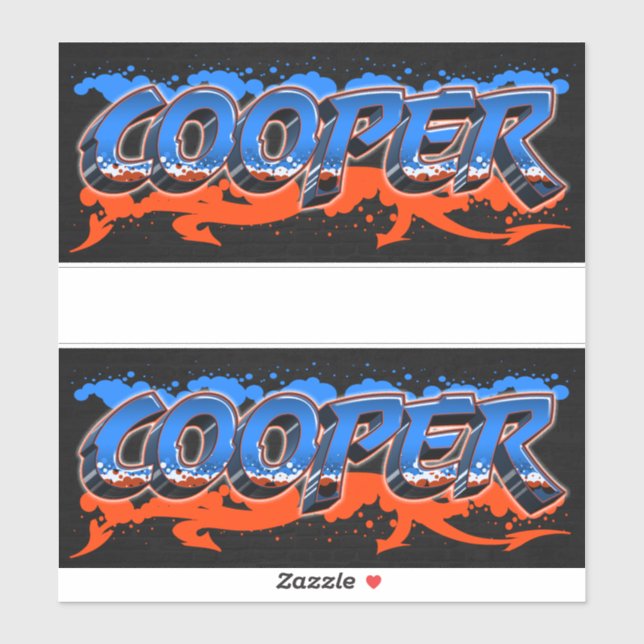 Cooper Vorname Name Graffiti Aufkleber Sticker (Blatt)