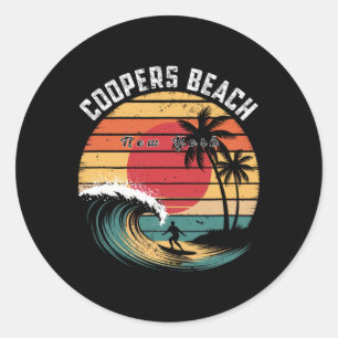 Coopers Beach New York Strand Surfen _1 Runder Aufkleber