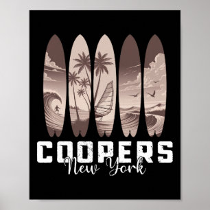 Coopers Beach New York Surfbrett Männer Frauen Sur Poster