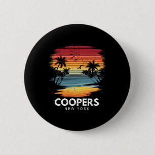 Coopers Beach New York Surfbrett Surfen Vintage Button