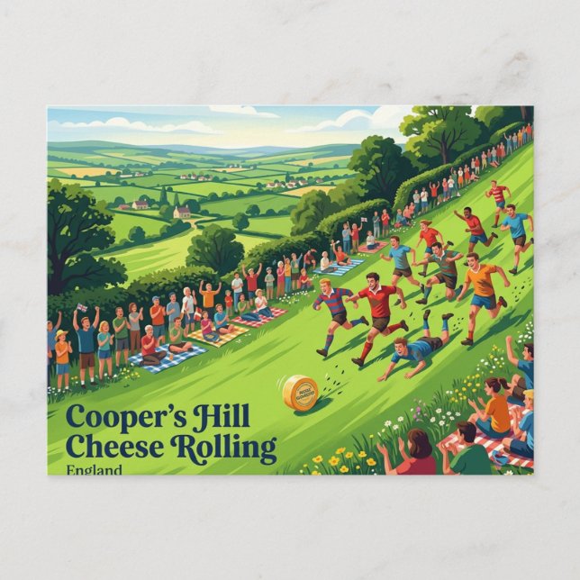 Cooper's Hill England Postkarte (Vorderseite)
