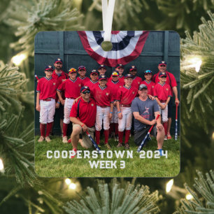 Cooperstown Baseball Custom Foto Jahres Fakten Ornament Aus Metall