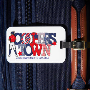 Cooperstown Baseballspieler / Patriotisches Brauch Gepäckanhänger