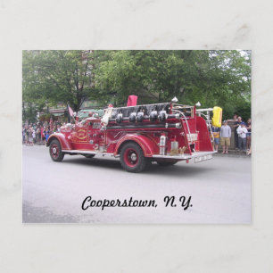 Cooperstown, N.Y. Remüde Fire Truck Postkarte