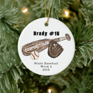Cooperstown NY Baseball Custom Fun Fakten Speicher Keramik Ornament