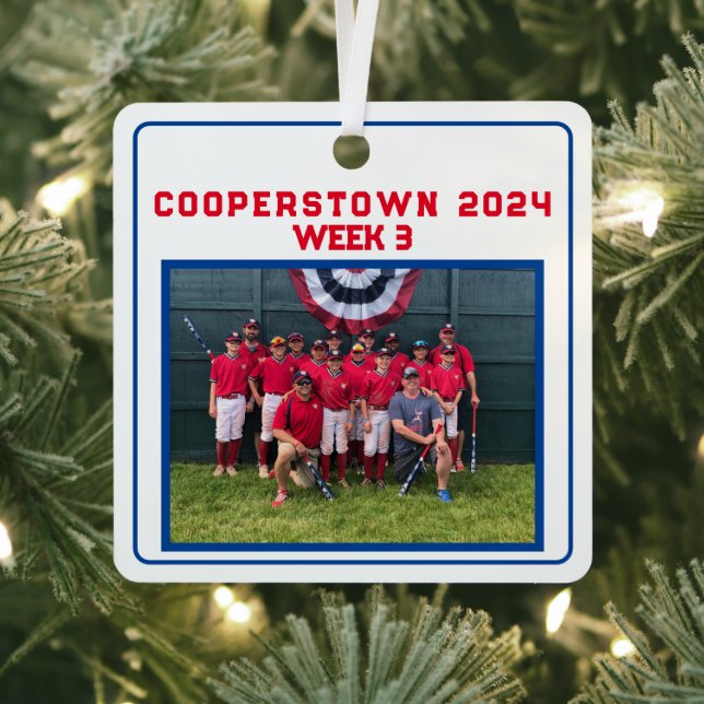 Cooperstown NY Baseball Custom Year Week Fun Fakte Ornament Aus Metall (InSitu)