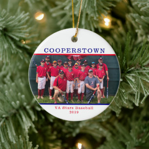 Cooperstown NY Baseball Mannschaft Foto Team Name Keramik Ornament