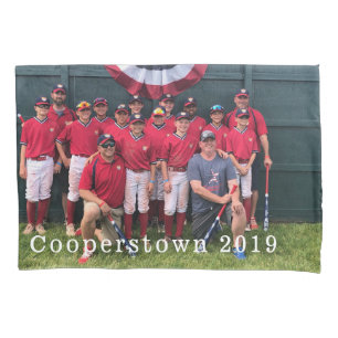 Cooperstown NY Baseballteam-Foto Coach Spieler Kissenbezug