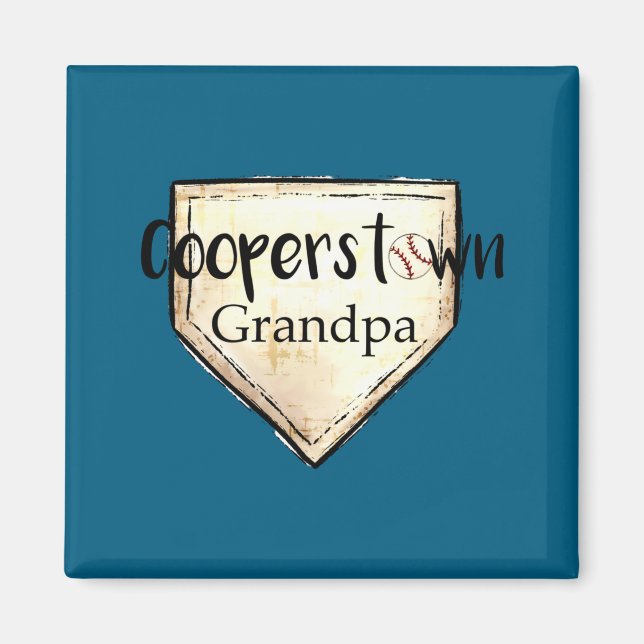 Cooperstown Ny Opa Süßes Baseball-Design Magnet (Vorne)