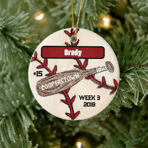 Cooperstown NY Travel Baseball Custom Keepake Keramik Ornament