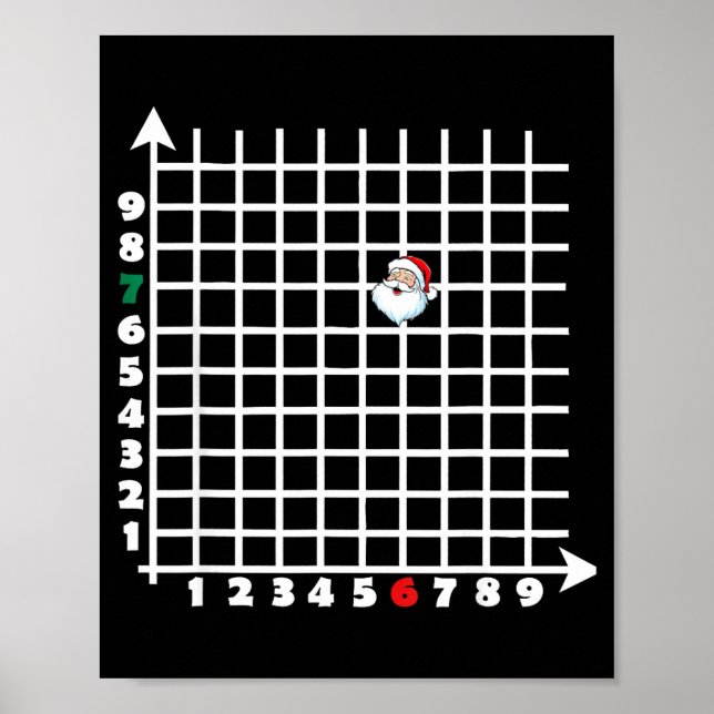 Coordinate (6,7) Funny Math Teacher Christmas 67 M Poster (Vorne)