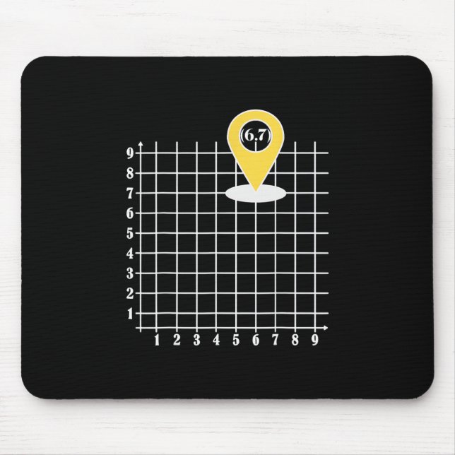 Coordinate 6 Number 67 Six Seven Meme  Mousepad (Vorne)