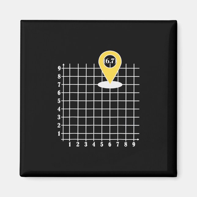Coordinate 6 Nummer 67 Sechs Sieben Meme  Magnet (Vorne)