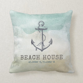 Coordinated of Coastal Beach House Nautical Family Kissen