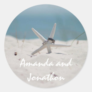 Coordinierte Beach Wedding Theme Suite Runder Aufkleber