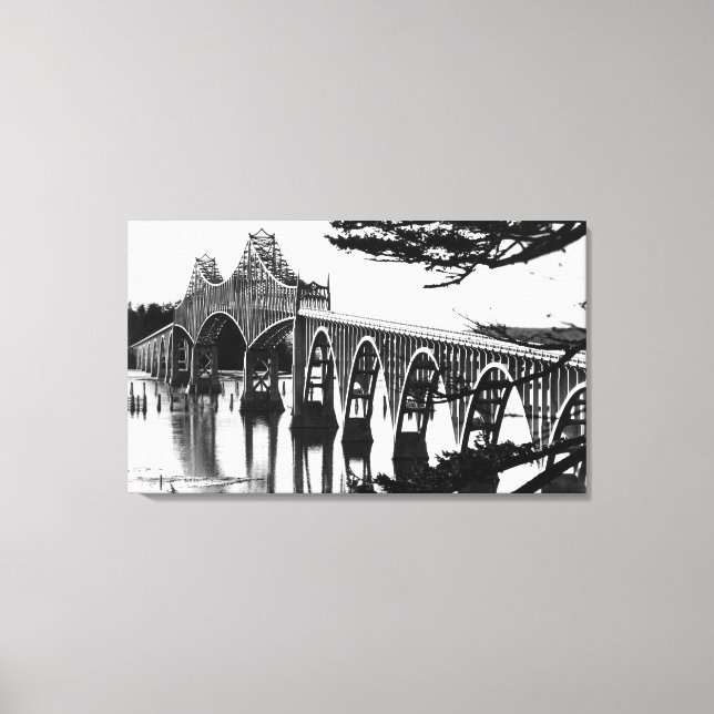 Coos Bay Bridge FotoNorth Bend, OR Leinwanddruck (Vorderseite)