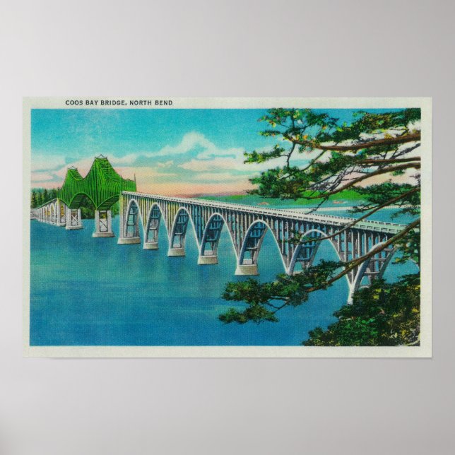 Coos Bay Bridge in North Bend, Oregon Poster (Vorne)