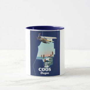 Coos Oregon Travel Map Tasse