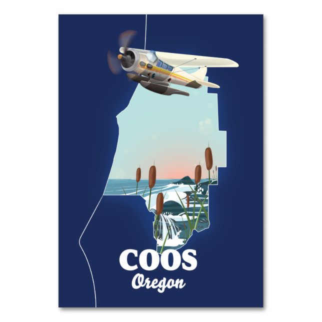 Coos Oregon Travel Map Tischnummer (Vorderseite)