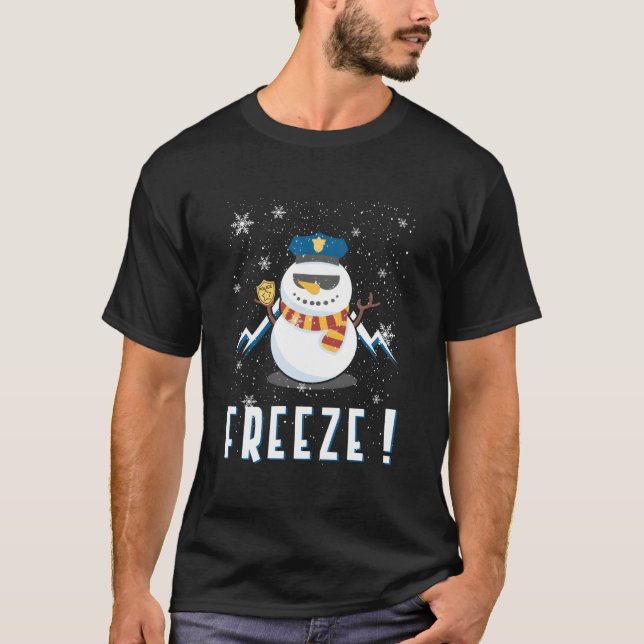 Cop Snow Freeze Police Navidad Police Police Offic T-Shirt (Vorderseite)