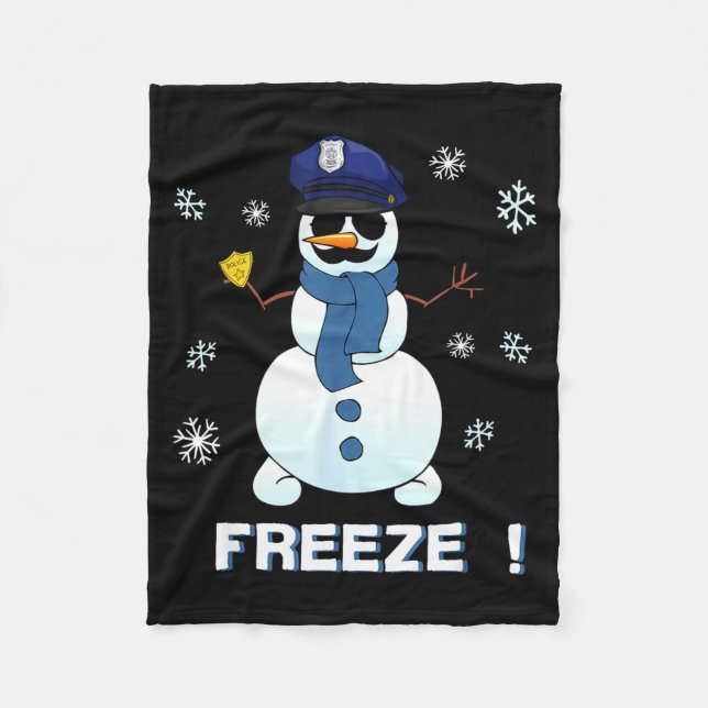 Cop Snowman Shirt Ze Christmas Party Gift Xmas  Fleecedecke (Vorderseite)