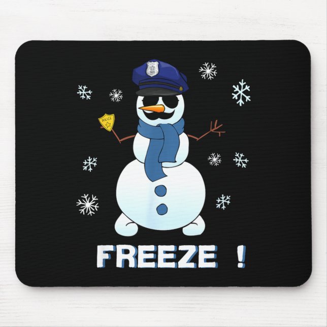 Cop Snowman Shirt Ze Christmas Party Gift Xmas  Mousepad (Vorne)