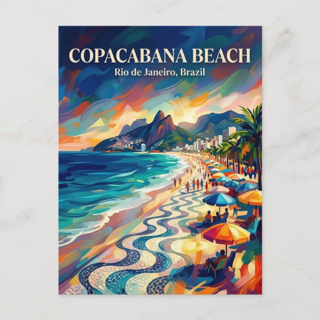 Copacabana Beach Brazil Postkarte (Vorderseite)