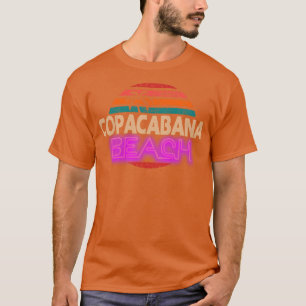 Copacabana Beach Neone Vintage Retro-Sonnenunterga T-Shirt
