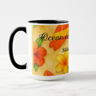 Copacabana Beach Watercolor Floral Tropical Tasse