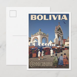 Copacabana Bolivien Vintage Reise Postkarte
