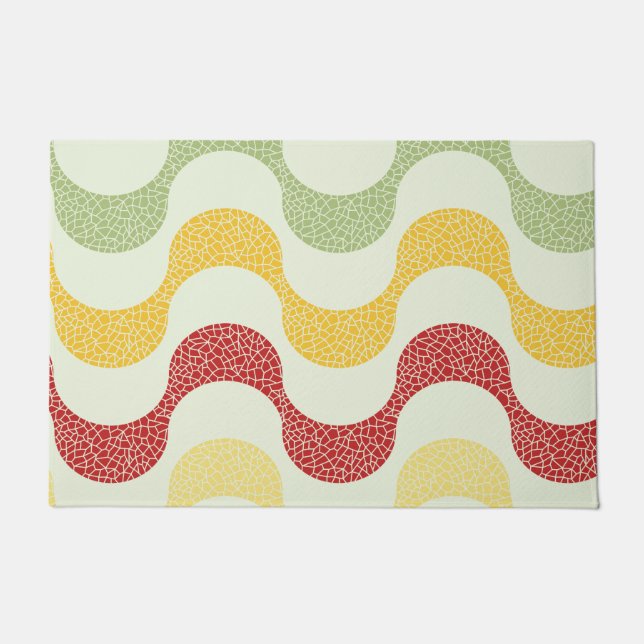 Copacabana Retro Wave Pattern Door Mat Fußmatte (Vorderseite)