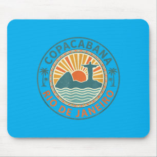Copacabana Rio de Janeiro Brasil Retro Strand Mousepad