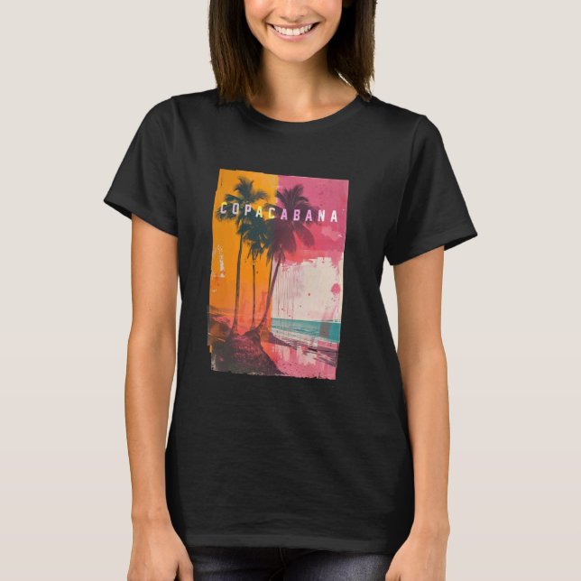 Copacabana Rio de Janeiro Brasilien Retro Beach Su T-Shirt (Vorderseite)