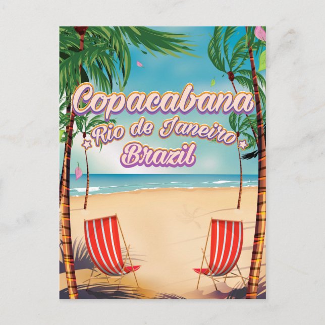 Copacabana, Rio de Janeiro - ein Strandposter Postkarte (Vorderseite)