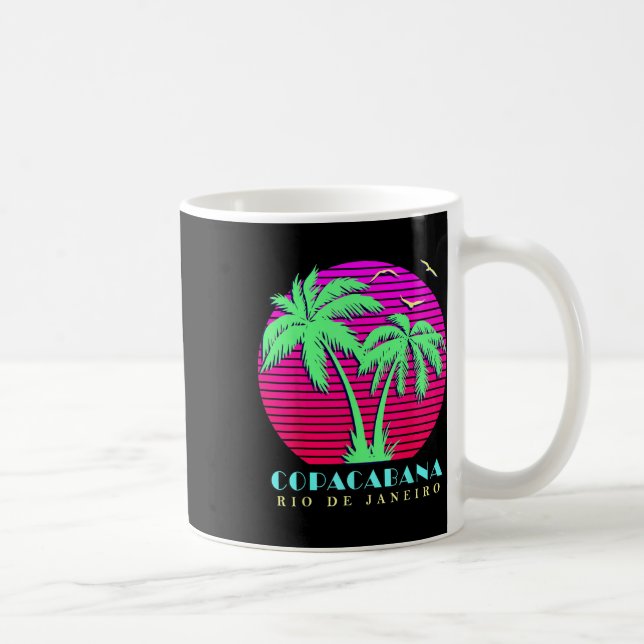 Copacabana Rio De Janeiro Palm Trees Sunset Kaffeetasse (Rechts)