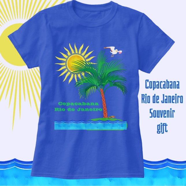 Copacabana Rio de Janeiro Palmen und Sonnenschein T-Shirt (Von Creator hochgeladen)