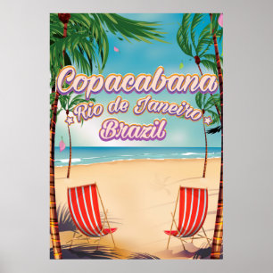 Copacabana, Rio de Janeiro Reise Strandposter Poster