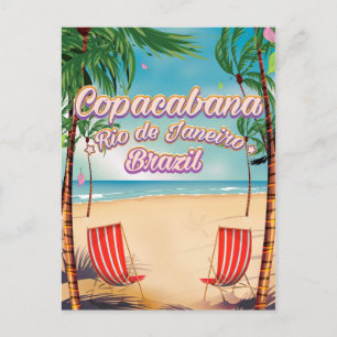 Copacabana, Rio de Janeiro Reise Strandposter Postkarte