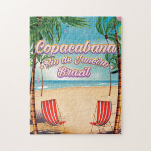 Copacabana, Rio de Janeiro Reise Strandposter Puzzle