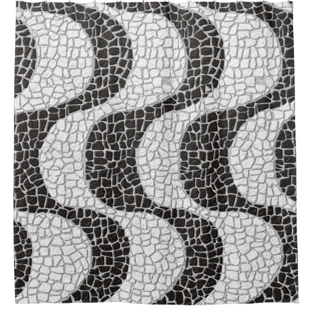 Copacabana Sidewalk Brazilian pattern Duschvorhang (Vorderseite)
