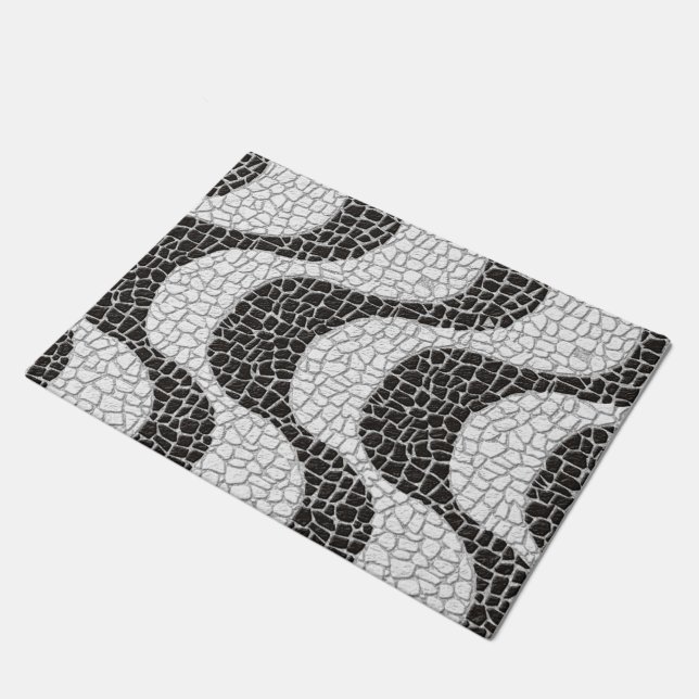 Copacabana Sidewalk Brazilian pattern Fußmatte (Schrägansicht)