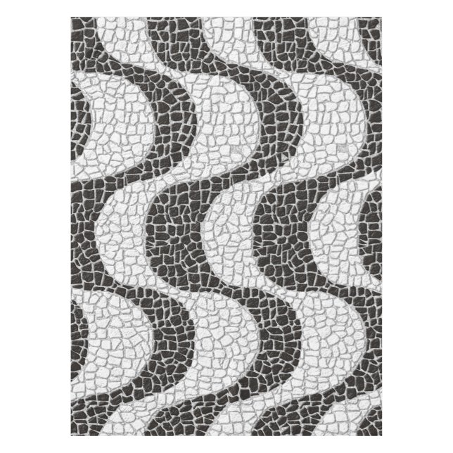 Copacabana Sidewalk Brazilian pattern Tischdecke (Vorderseite)