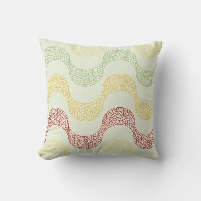 Copacabana Sidewalk Wave Pattern Throw Kissen (Vorderseite)